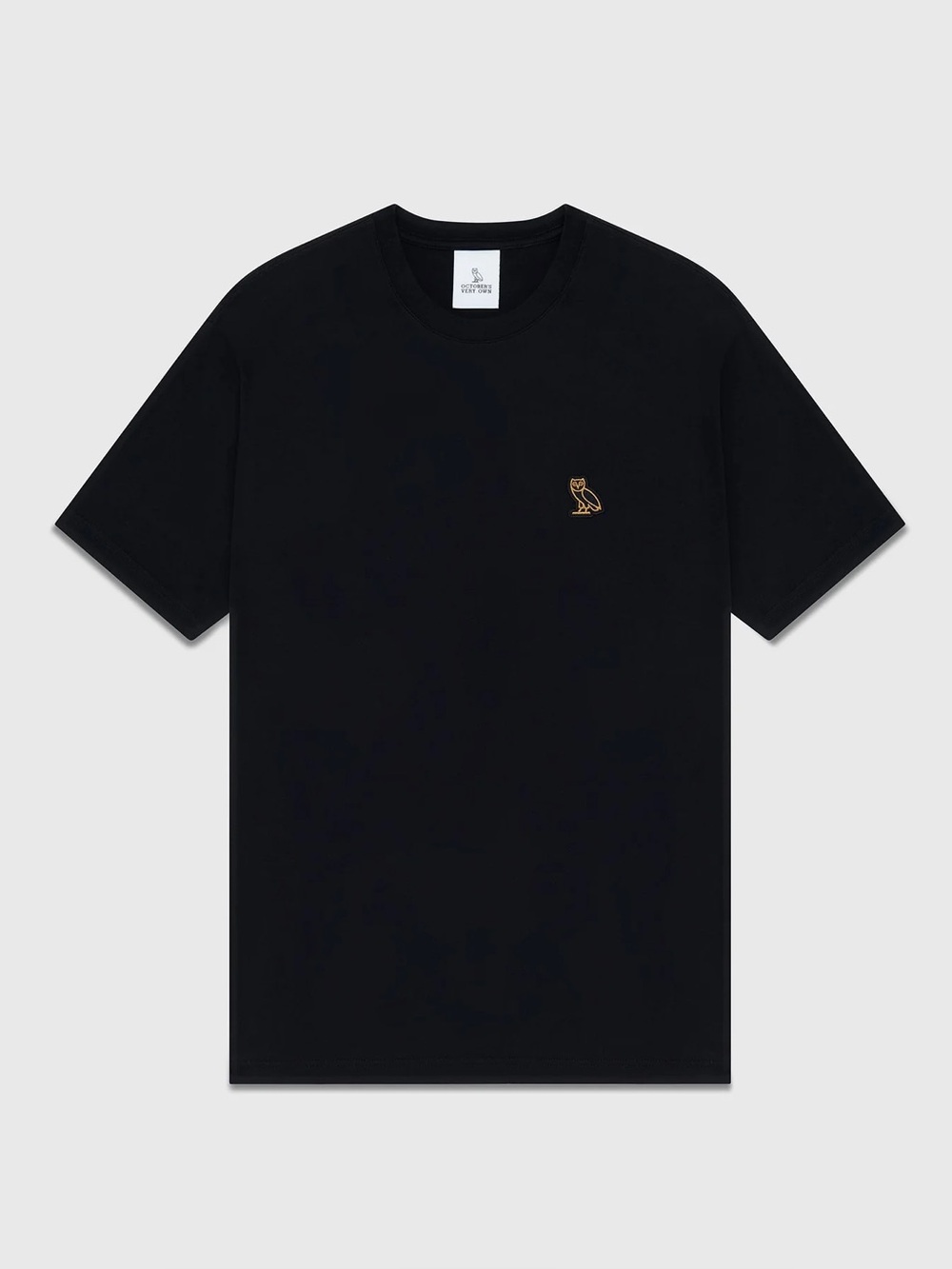 OVO Black Short Sleeve Crewneck Tee with Gold Owl Logo